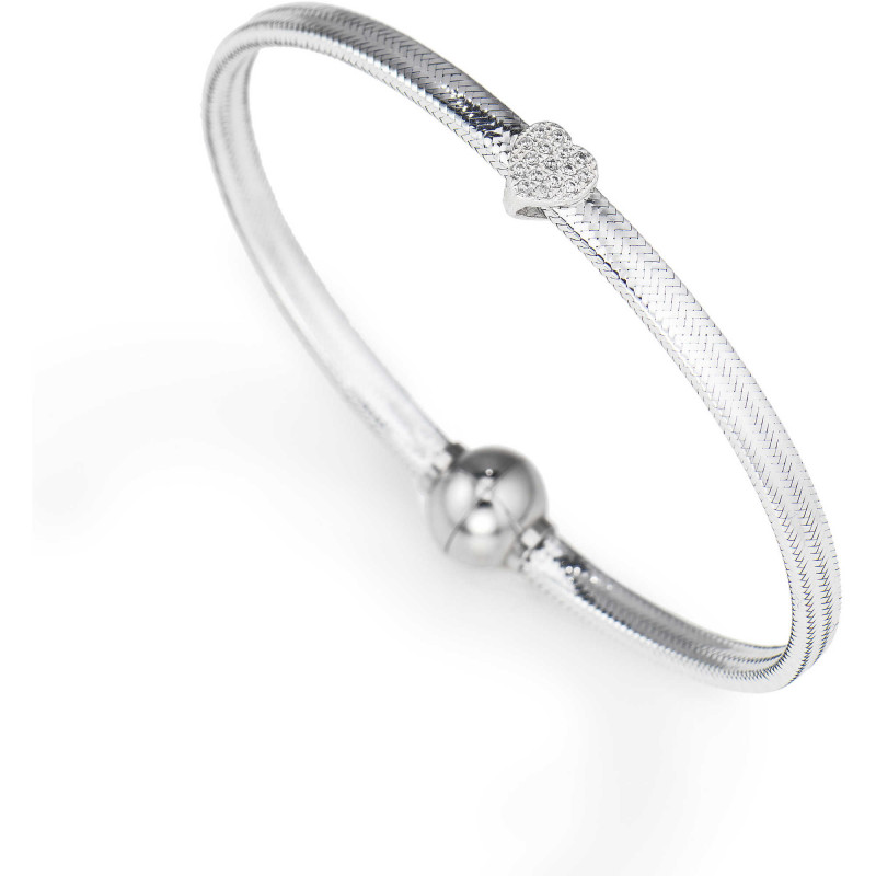 Amen Bracciale Donna Collezione Sacro In Argento 925 Con Cristalli Grigi Cangianti E Finitura Rodio, 16+3 Cm