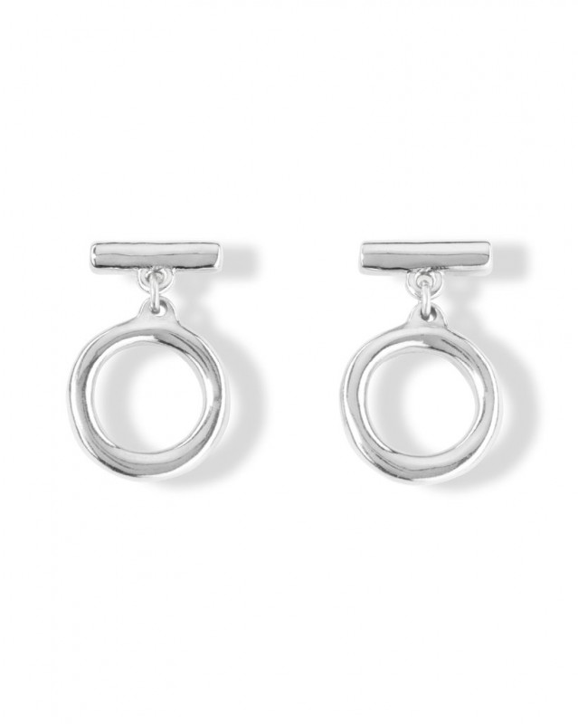 UNOde50 Orecchini CONNECTED Argento | Maglie Sovrapposte | 3,1 Cm | Fatto A Mano Con Certificato