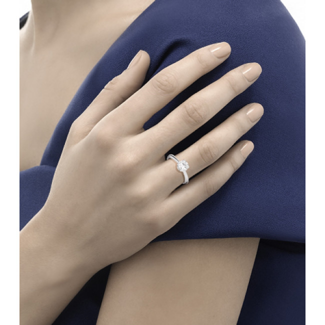 ANELLO SOLITARIO RECARLO IN ORO BIANCO ANNIVERSARY R01SO001/020