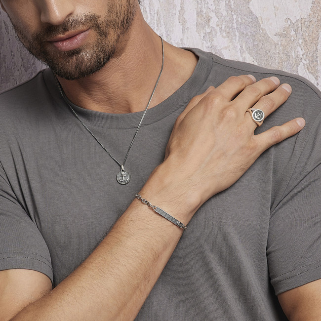 BRACCIALE UOMO MABINA 533536 ARGENTO