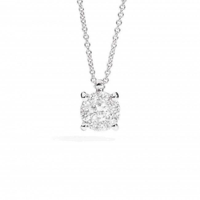 GIROCOLLO PUNTO LUCE RECARLO IN ORO BIANCO NODO D'AMORE P04PX988/020-45