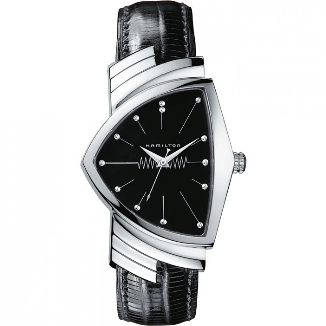 HAMILTON VENTURA QUARZO QUADRANTE NERO H24411732