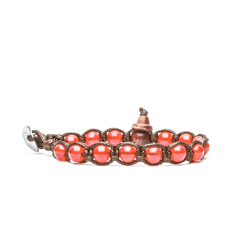 Bracciale Tamashii In Pietre Naturali Tormalina Rosa 8mm - Unisex Tibetano