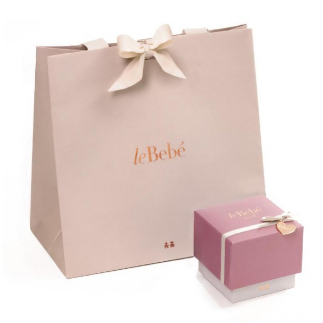 CIONDOLO LE BEBE'  LOVELY BIMBO ORO BIANCO CUORE E DIAMANTINO LBB582