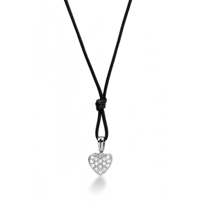 CIONDOLO CUORE ORO BIANCO E DIAMANTI I PAVÉ MICRO LBB541/C