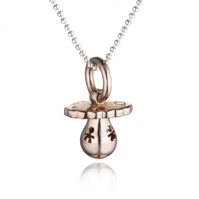 SUONAMORE LE BEBE' CIUCCIO ARGENTO PLACCATO ORO ROSA SNM002