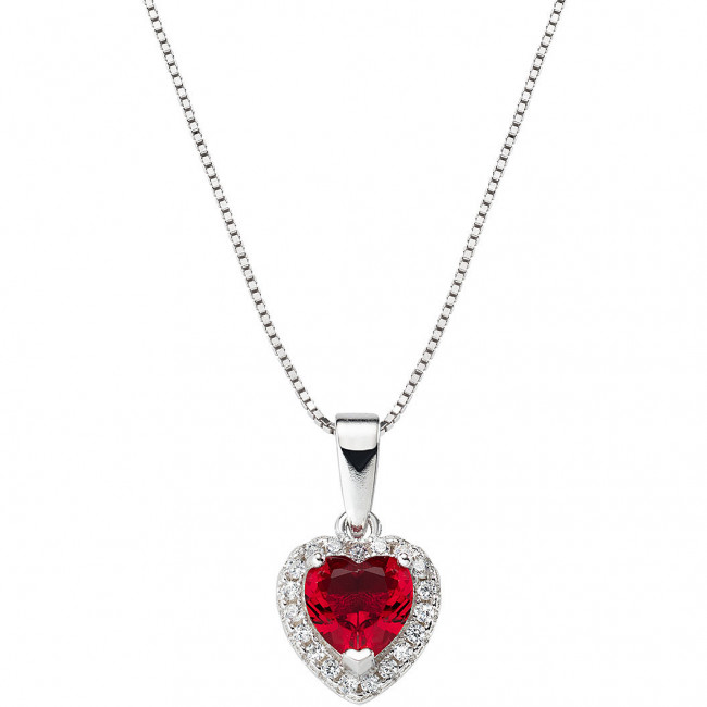 GIROCOLLO ARGENTO CUORE DELL'OCEANO ROSSO AMEN CLTICBR