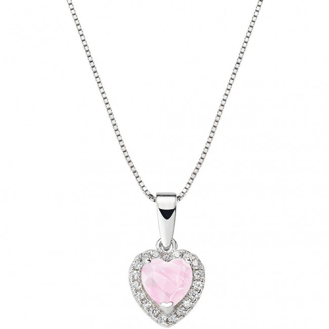 GIROCOLLO ARGENTO CUORE DELL'OCEANO ROSA AMEN CLTCBRO