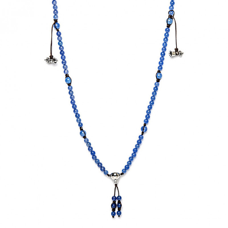 Collana tibetana in argento con turchesi e coralli - Shanti Gioielli