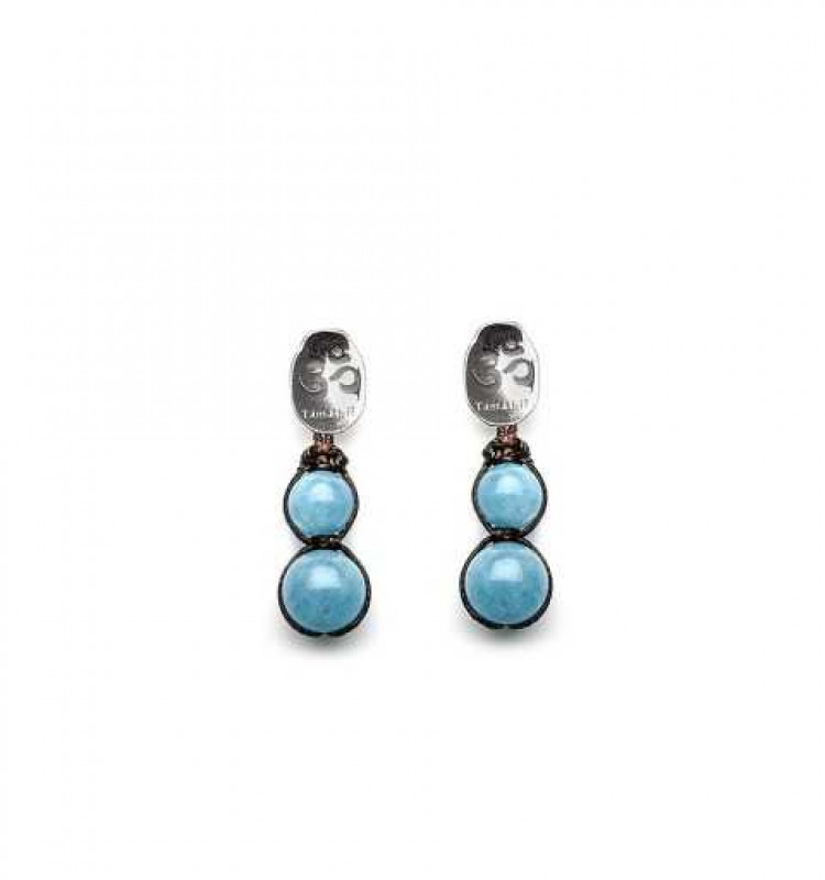 Orecchini pendenti goccia topazio azzurro in argento 925