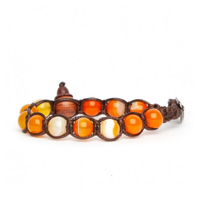 BRACCIALE TAMASHII NEW ORANGE LACE AGATE BHS900-284