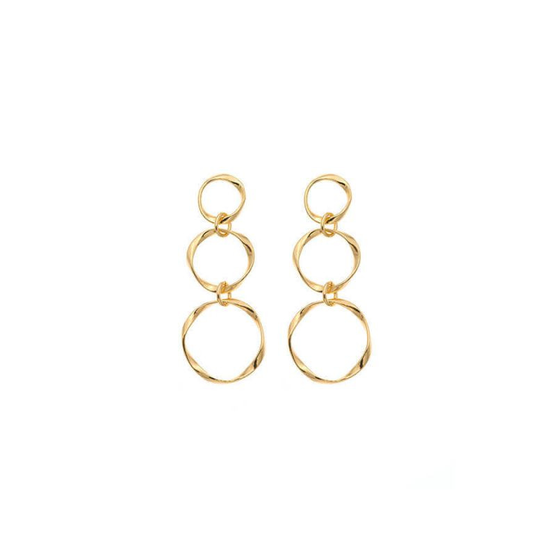 Orecchini Donna Argento 925 Placcato Oro 14K Con Zirconi - Eleganti Piccoli
