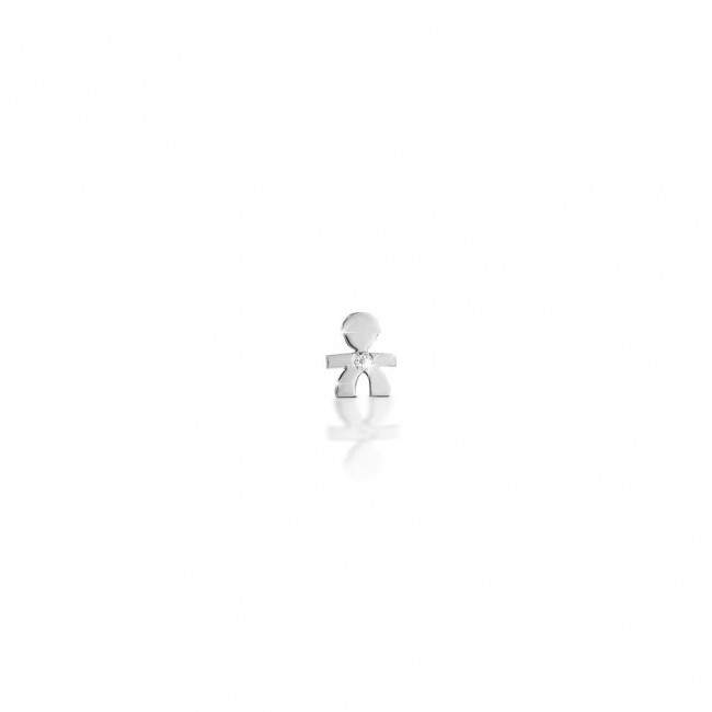 ORECCHINO SINGOLO BRICIOLE BIMBO ORO BIANCO LBB309