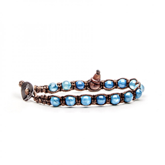 Bracciale Tibetano In Pelle E Perline In Legno - Foto 10