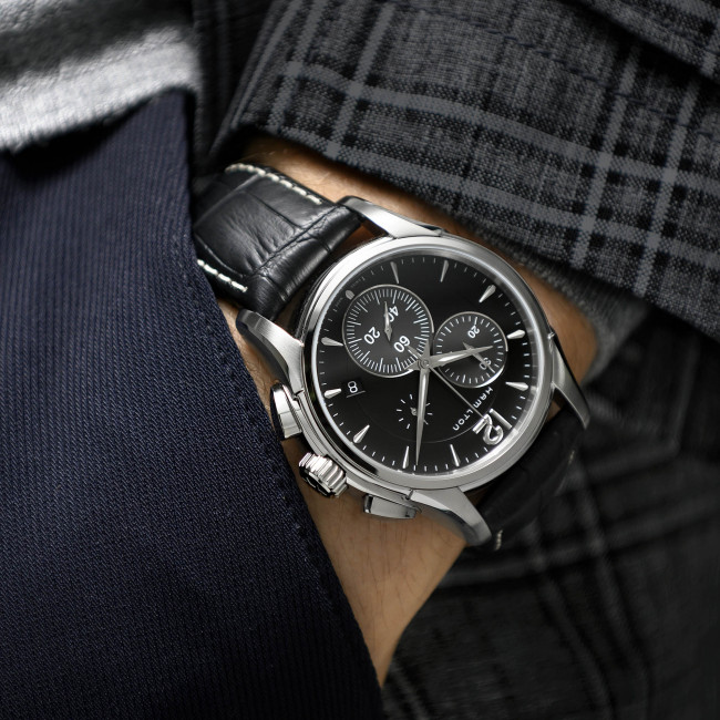 HAMILTON JAZZMASTER CRONO QUARZO PELLE NERO H32612731	