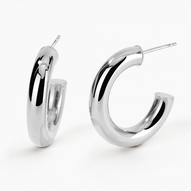 Viceroy Fashion Orecchini A Triplo Cerchio In Acciaio Inox Argentato Con Zirconi - Modello 75279E01000