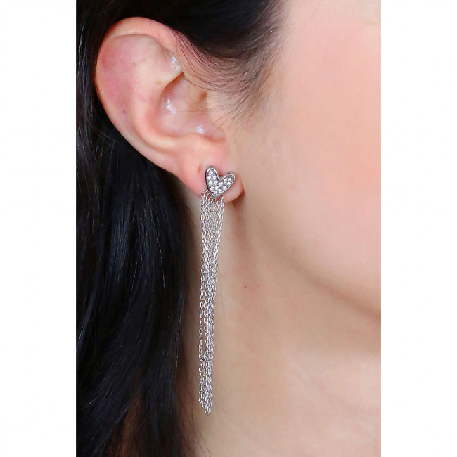 Morellato Orecchini Donna Collezione Loto – Acciaio E PVD Oro Rosa Con Cristalli – Lunghezza 3,2 Cm – SATD08 - 3