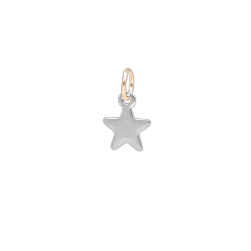 CIONDOLO SIGILLO IN ARGENTO 925 E ORO 9KT CUPIDO STELLA PER BRACCIALE TBAR  CI156AR