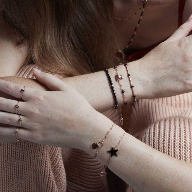 BRACCIALE MAMAN ET SOPHIE SPINELLI NERI E ARGENTO 925 BPISF3SP