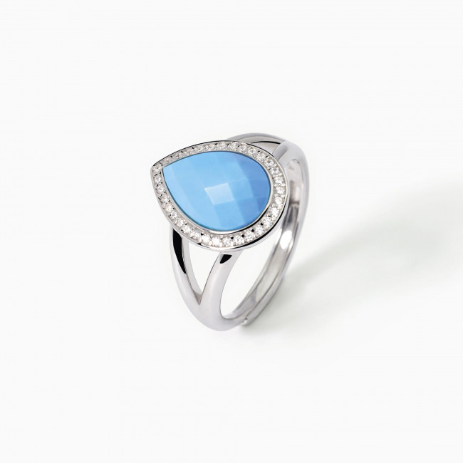 Anello Donna In Argento Con Smeraldo Sintetico Mabina Gioielli