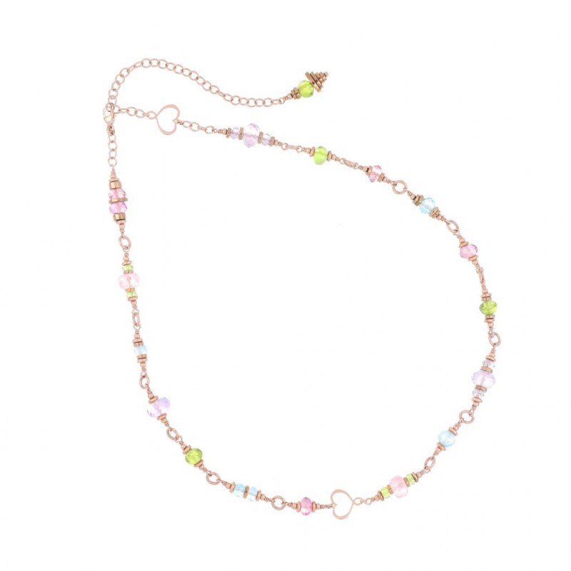 Maman Et Sophie Collana Girocollo Perle D'Acqua Dolce E Catena Oro Rosa – Regolabile - 2