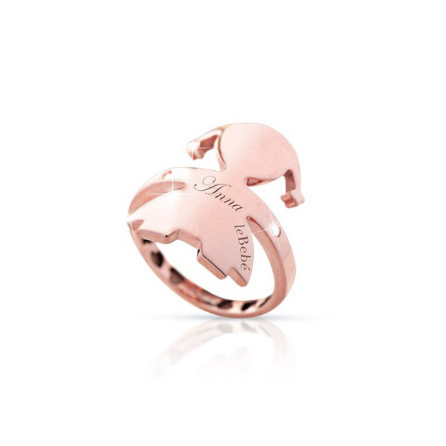 ANELLO LE BEBE' ABBRACCI BIMBA ORO ROSA LBB124