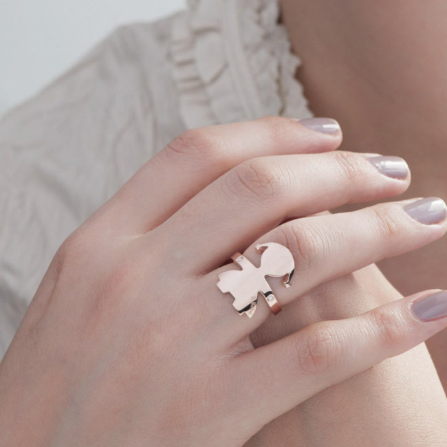 ANELLO LE BEBE' ABBRACCI BIMBA ORO ROSA LBB124