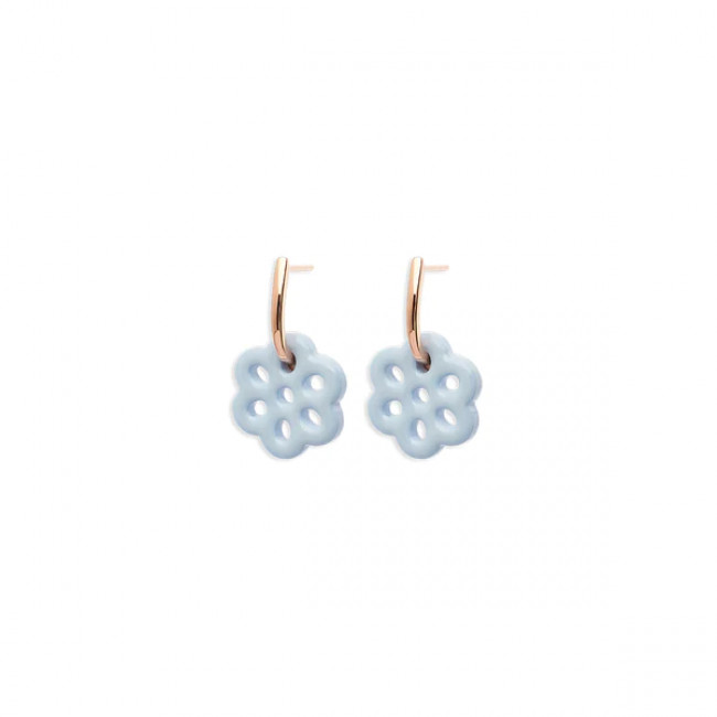 ORECCHINI ROSSO PREZIOSO ARGENTO 925 HOOK FIORE 21033 BABY BLUE