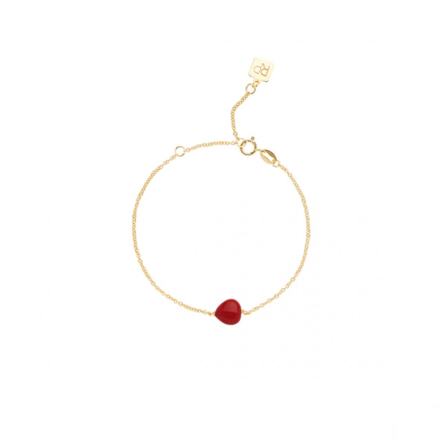 BRACCIALE ROSSO PREZIOSO ORO 9KT RED LOVE SEMINO D'AMORE BC24475SE-RC  