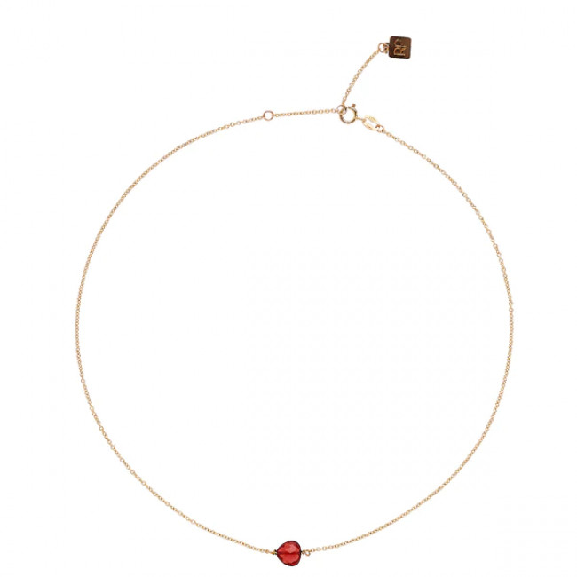 GIROCOLLO ROSSO PREZIOSO ORO 9KT STONES SEMINO D'AMORE GRANATO GC24487SE-GR 