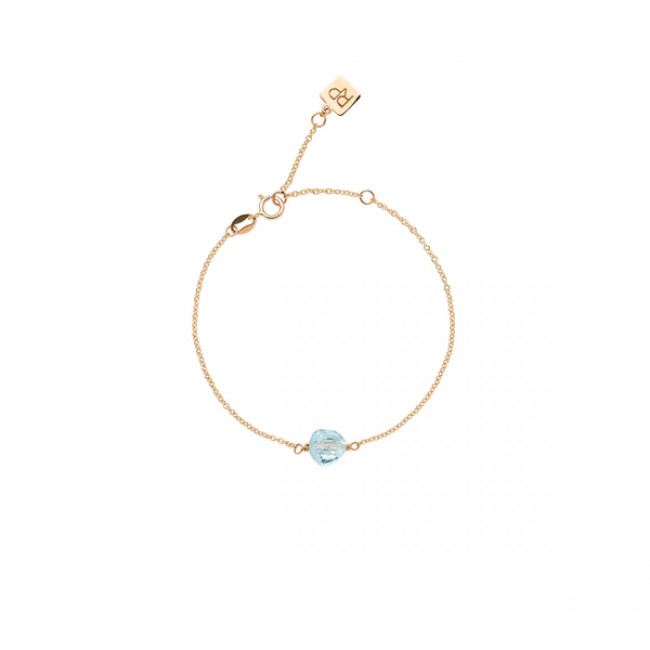 BRACCIALE ROSSO PREZIOSO ORO 9KT STONES SEMINO D'AMORE  TOPAZIO AZZURRO 24488SE-TA