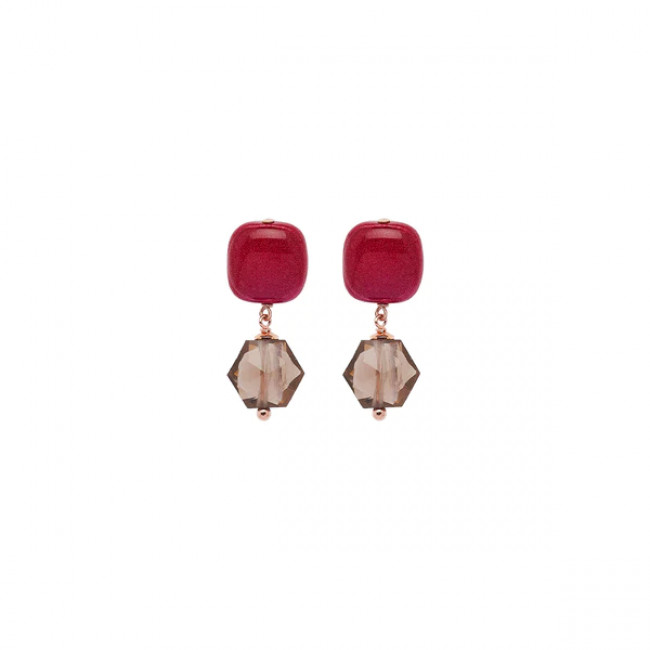 ORECCHINI ROSSO PREZIOSO ARGENTO 925 MINI MIGNON 23721MN RED INSTINCT