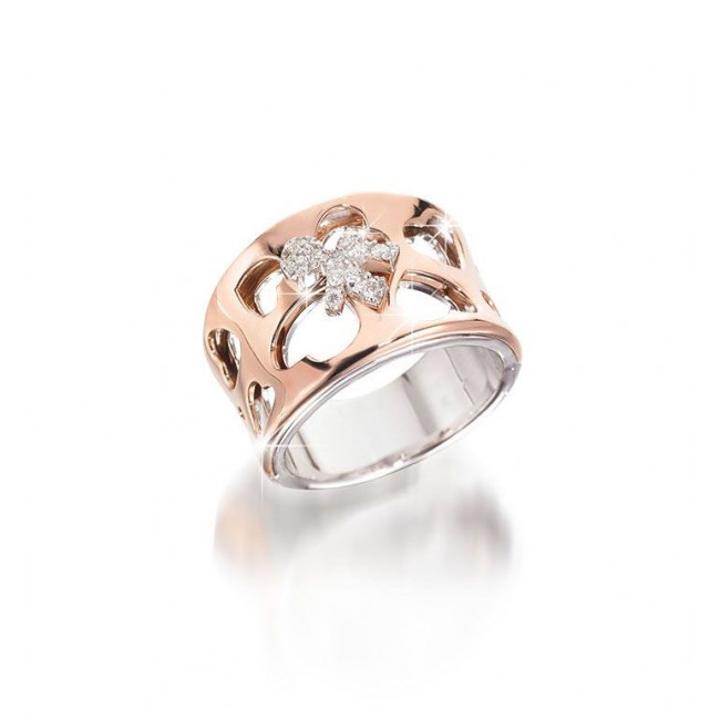 ANELLO  LE BEBE' DIVINI ORO BIANCO E BIMBO ORO ROSA E BRILLANTI LBB353