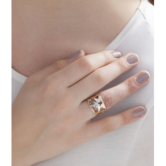 ANELLO  LE BEBE' DIVINI ORO BIANCO E BIMBO ORO ROSA E BRILLANTI LBB353