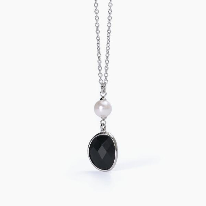 Bellitia Jewelry Collana Pendente con Pietra Naturale a Forma Ovale, Collana con Ciondolo Topazio Azzurro da donna, Collana in Argento Sterling 925 con Pietre Preziose, Gioielli da donna