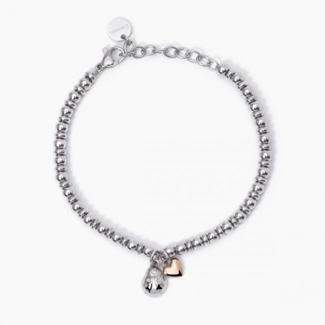BRACCIALE 2JEWELS ACCIAIO COCCINELLA CUORE ROSATO  232343