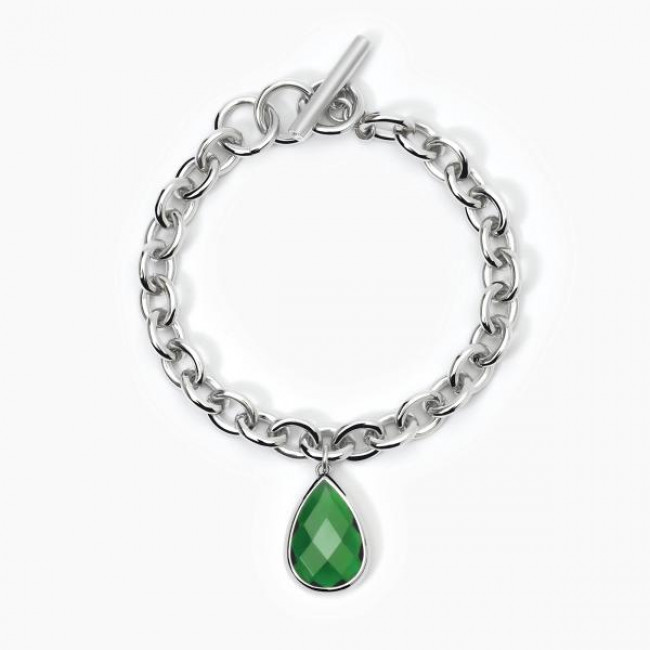 BRACCIALE 2JEWELS ACCIAIO CRISTALLI VERDI 232436