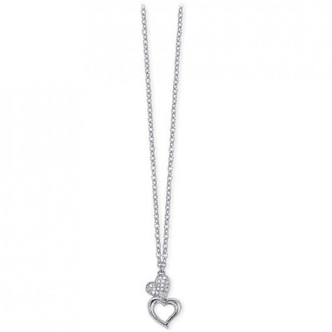 COLLANA 2JEWELS ACCIAIO CUORI CRISTALLI 251651