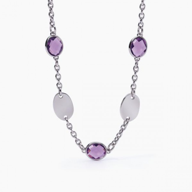 COLLANA 2JEWELS ACCIAIO CRISTALLI VIOLA 251819