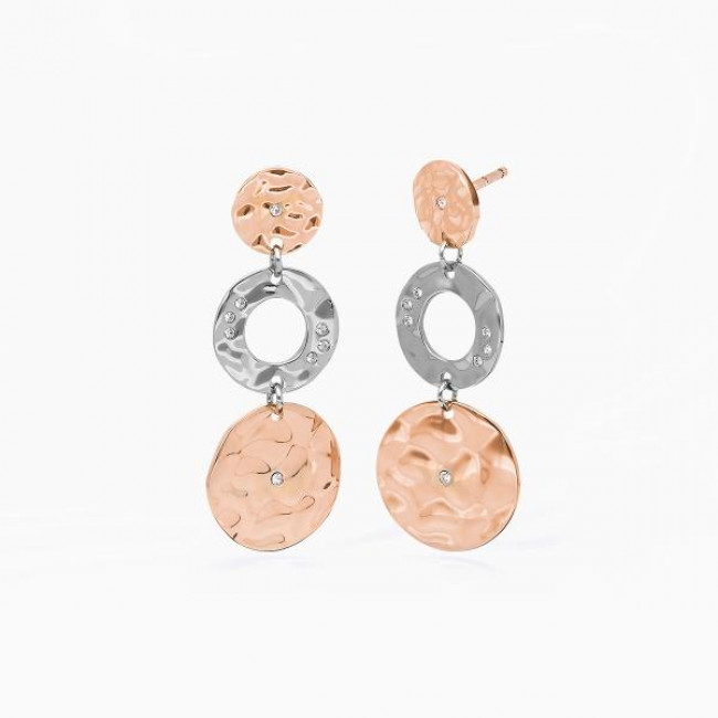 ORECCHINI 2JEWELS ACCIAIO MARTELLATI BICOLORE 261330