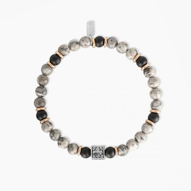 BRACCIALE  2JEWELS DIASPRO AGATA NERA 232036