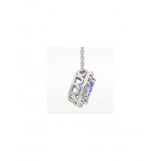 GIROCOLLO GEMORO IN ORO 18kt. gr. 2,50 DIAMANTI ct. 0,12  E TANZANITE ct. 0,95  PC191BIATZ