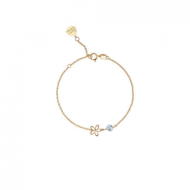 BRACCIALE ROSSO PREZIOSO ORO 9KT FLOWER SEMINO D'AMORE TOPAZIO AZZURRO BC24407SE-TA 