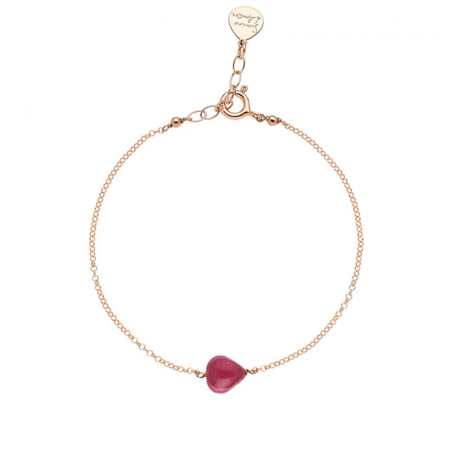 BRACCIALE ROSSO PREZIOSO ARGENTO 925 SEMINO D'AMORE TORMALINA ROSA BC24406SE-TR