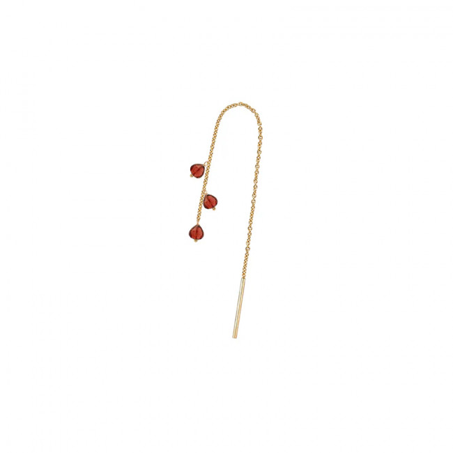 MONORECCHINO ROSSO PREZIOSO ORO 9KT I MINI SEMINI OC24424SE GRANATO