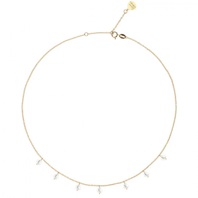 COLLANA ROSSO PREZIOSO ORO 9KT I MINI SEMINI GC24429SE CRISTALLO DI ROCCA