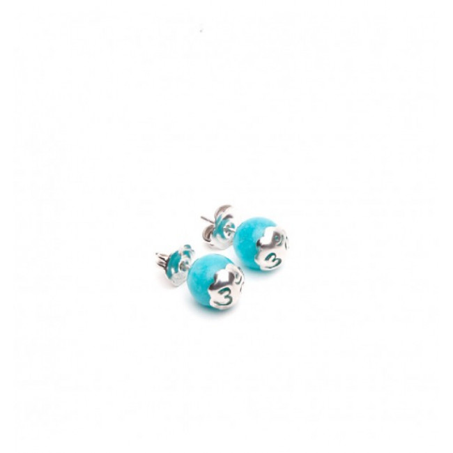 ORECCHINI TAMASHII SPHERE GIADA VERDE ACQUA EHST8-200