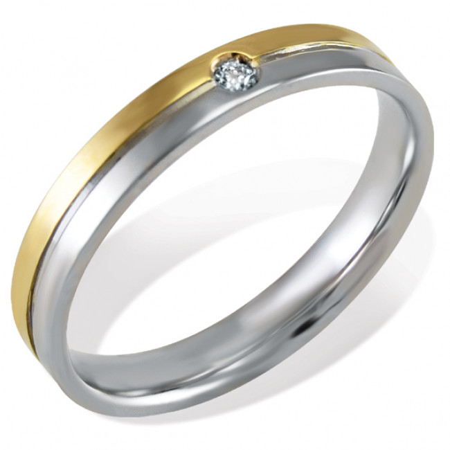 FEDE GEMORO ORO GIALLO E BIANCO 18KT E DIAMANTE CT. 0,02 FD244