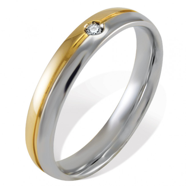 FEDE GEMORO ORO GIALLO E BIANCO 18KT E DIAMANTE CT. 0,02 FD243