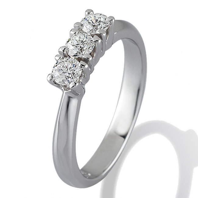 ANELLO GEMORO TRILOGY ORO 18KT gr. 2,55 DIAMANTI ct. 0,10  TFT262BIA10